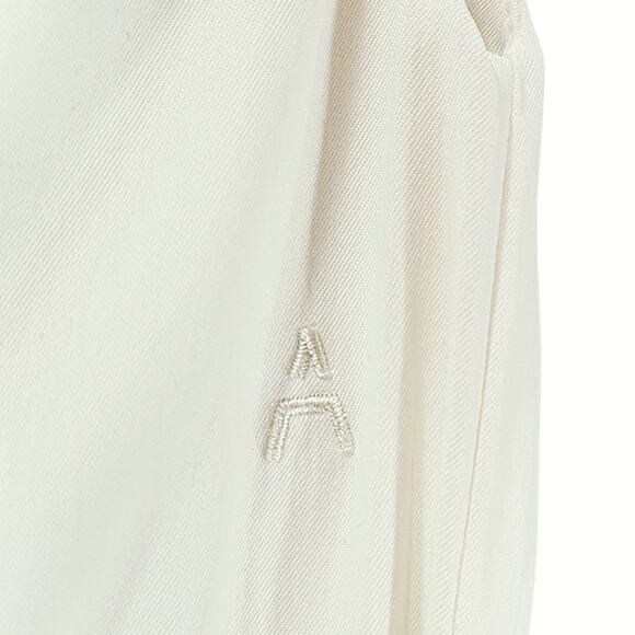 Aday Midi Dress sz S Women Super Swish Ivory Surplice Neck Rope Belt‎ Minimalist - Picture 10 of 15